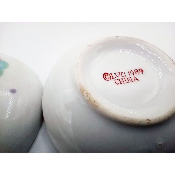 Butterfly Trinket Box Painted Porcelain Vintage 1989 Jewelry Holder 2.5 Inches - Picture 12 of 13